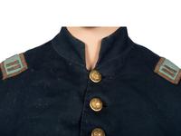 [CIVIL WAR]. Union Infantry frock coat identified to Captain W.H. Shuman, Co. I, 178th Pennsylvania regiment.