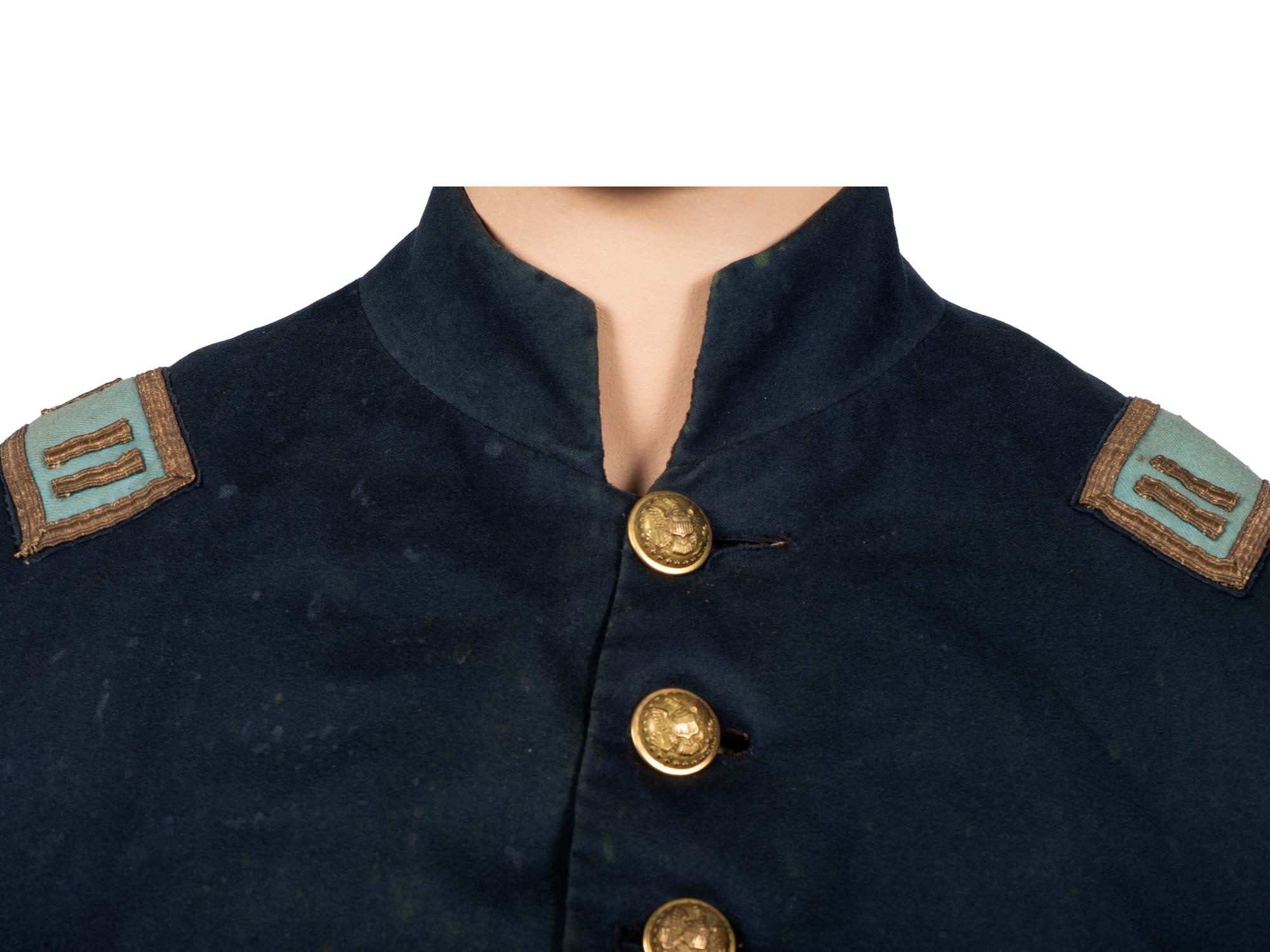 [CIVIL WAR]. Union Infantry frock coat identified to Captain W.H. Shuman, Co. I, 178th Pennsylvania regiment.
