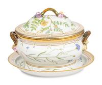 A Royal Copenhagen Flora Danica Porcelain Covered Tureen and Stand