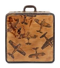 A Vintage Airplane Decorated Travel Case