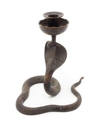 A Cast Metal Cobra Candlestick Height 8 inches. — 19TH/20TH CENTURY