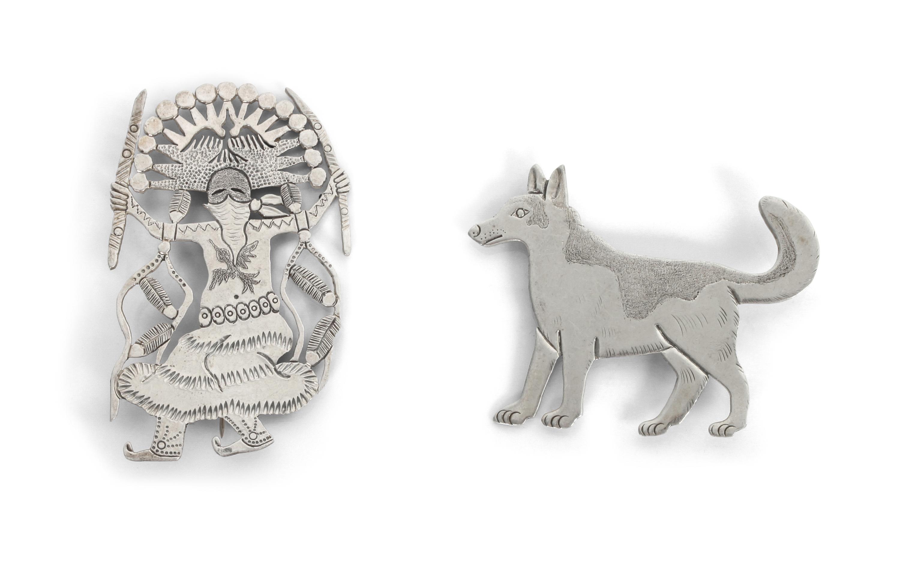Two Navajo Pins, Clarence Lee Height of first 2 1/4 inches.