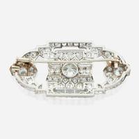 An Art Deco diamond and platinum brooch