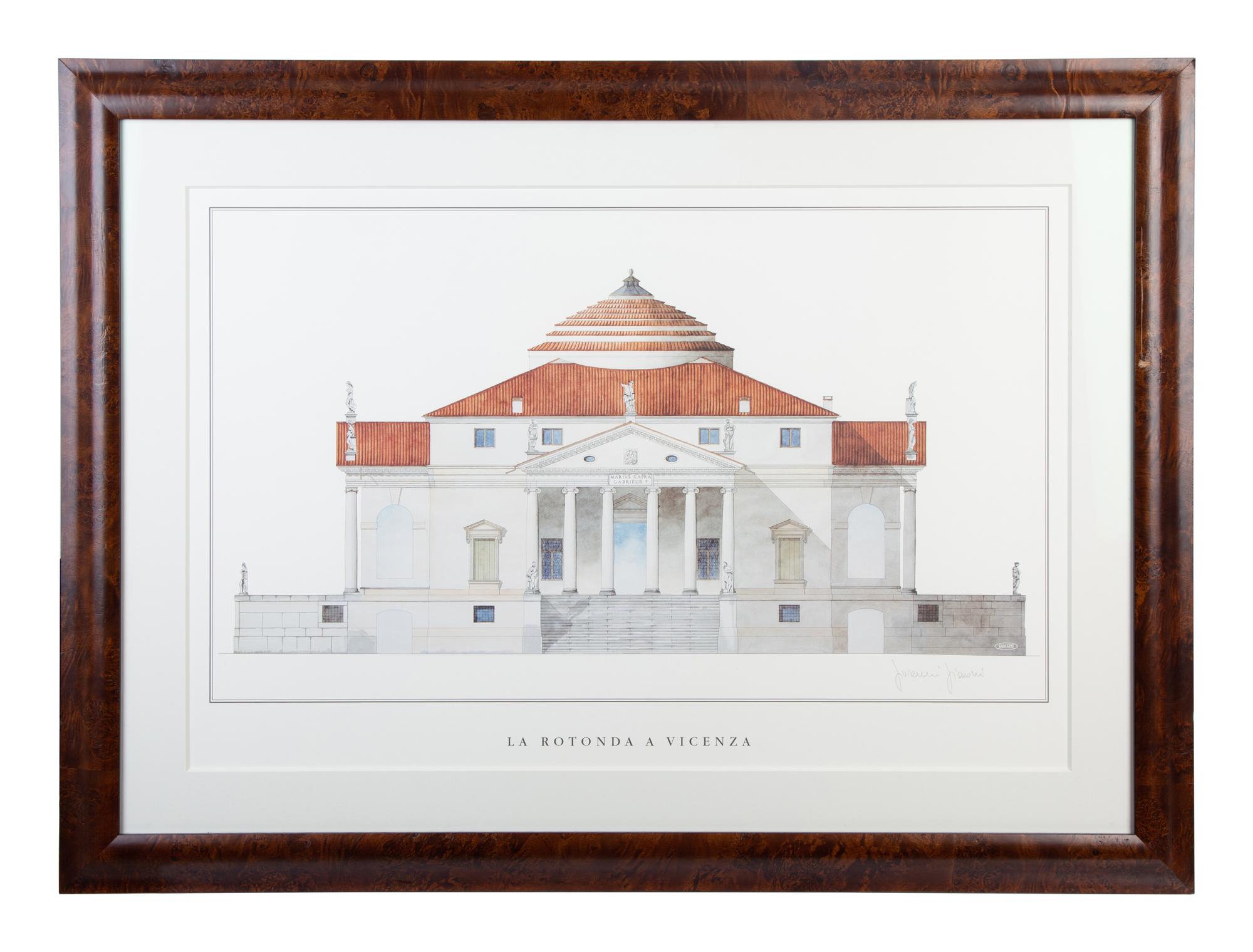 Four Framed Architectural Color Prints by Giovanni Giaconi from The Villas of Palladino — 20TH CENTURY