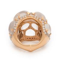 Moonstone, Diamond, and Rose Gold Ring