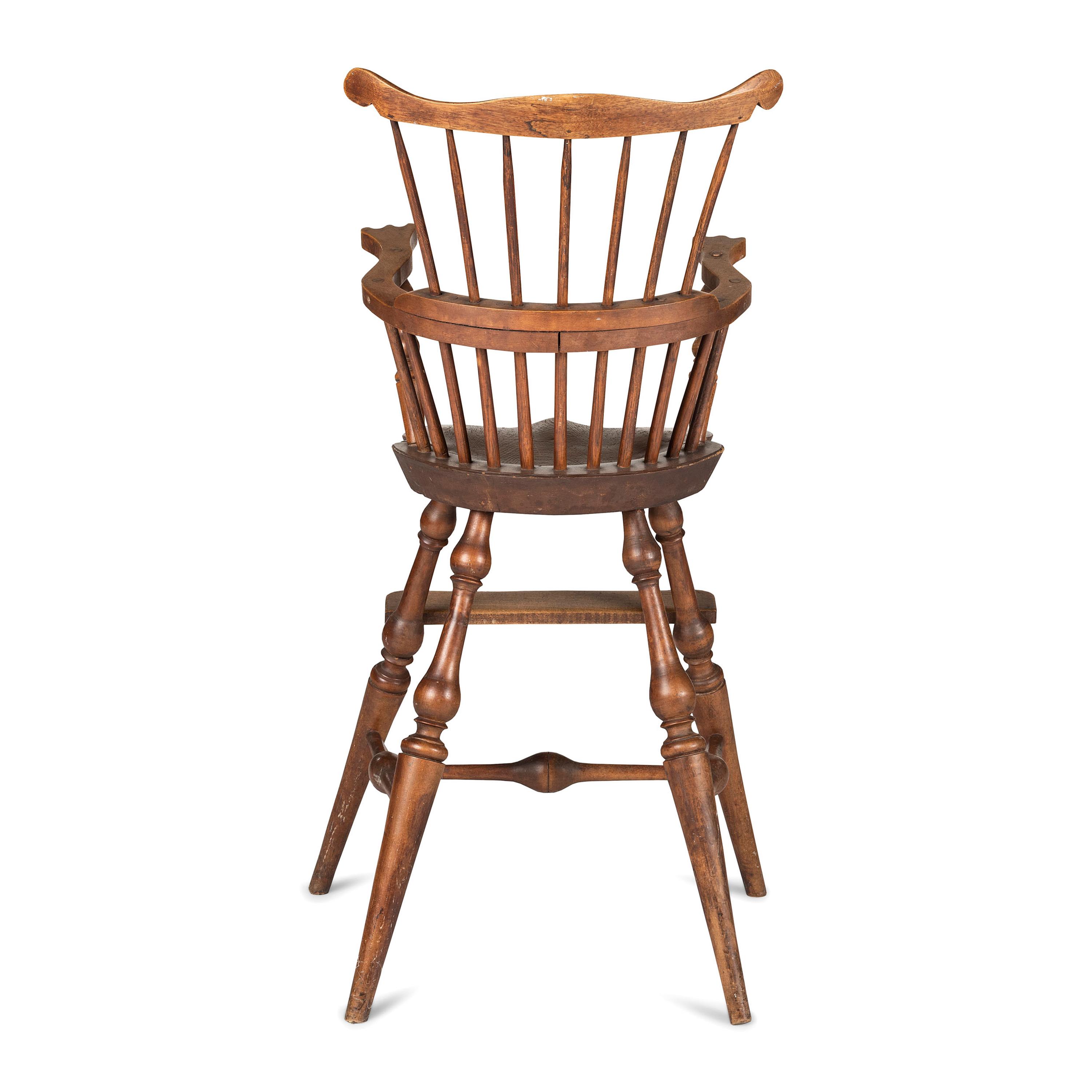 A Comb-Back Knuckle-Arm Compass Seat Windsor Child’s High Chair