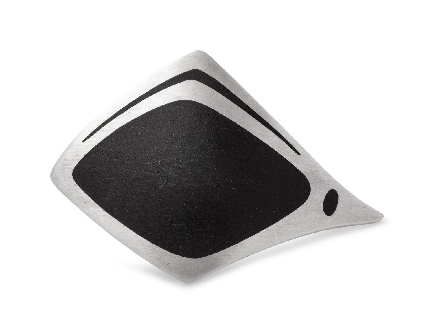 A Modernist Sterling Silver and Enamel Brooch, Poul Warmind,