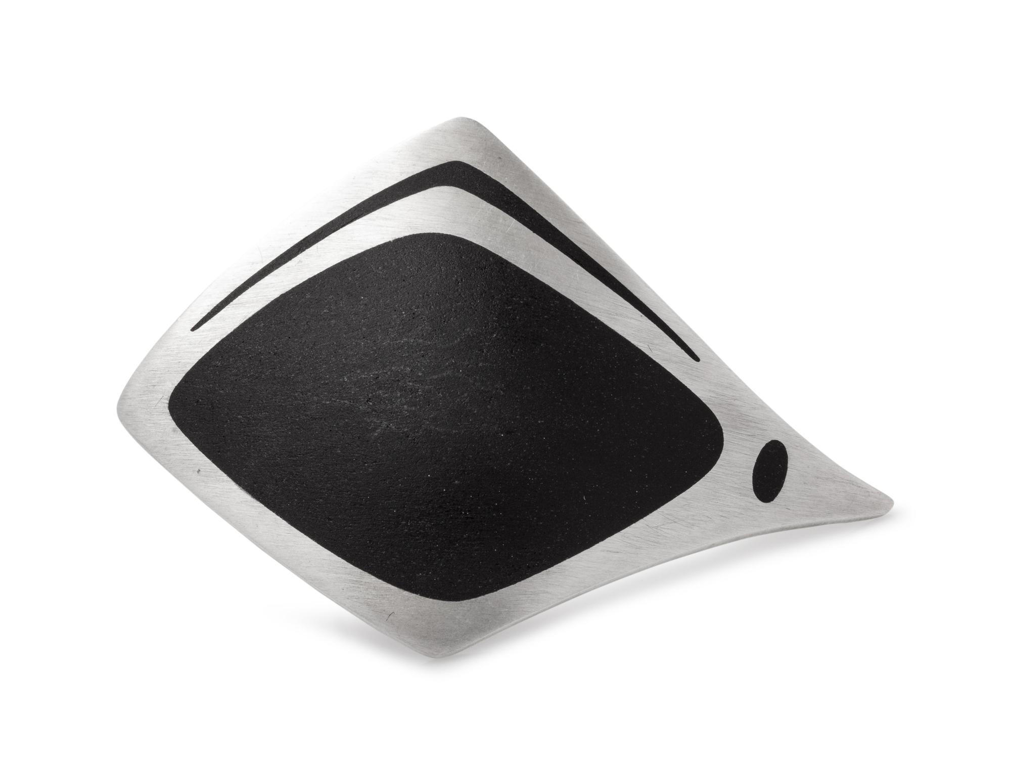 A Modernist Sterling Silver and Enamel Brooch, Poul Warmind,