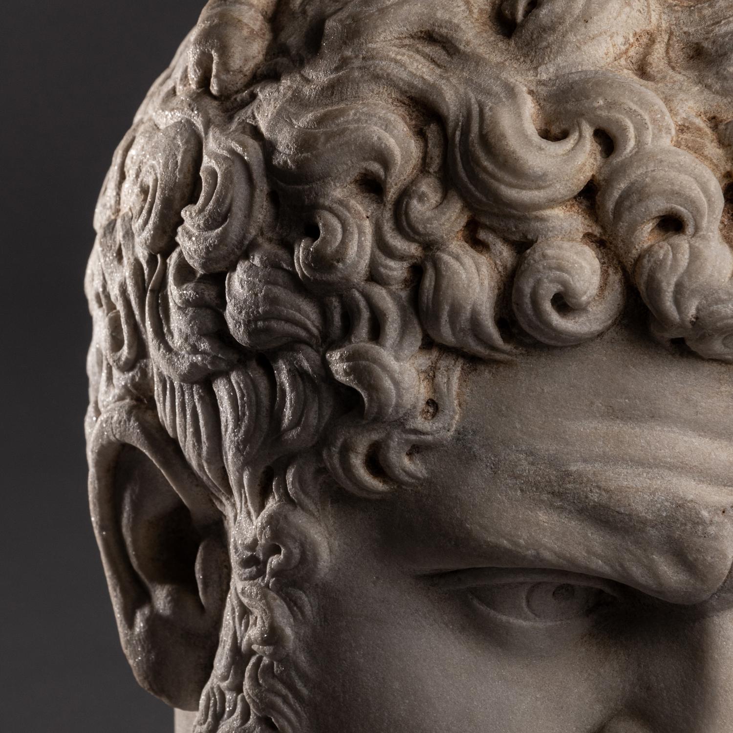 A Grand Tour Marble Portrait Head of Emperor Caracalla
