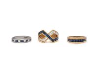 COLLECTION OF SAPPHIRE AND DIAMOND RINGS