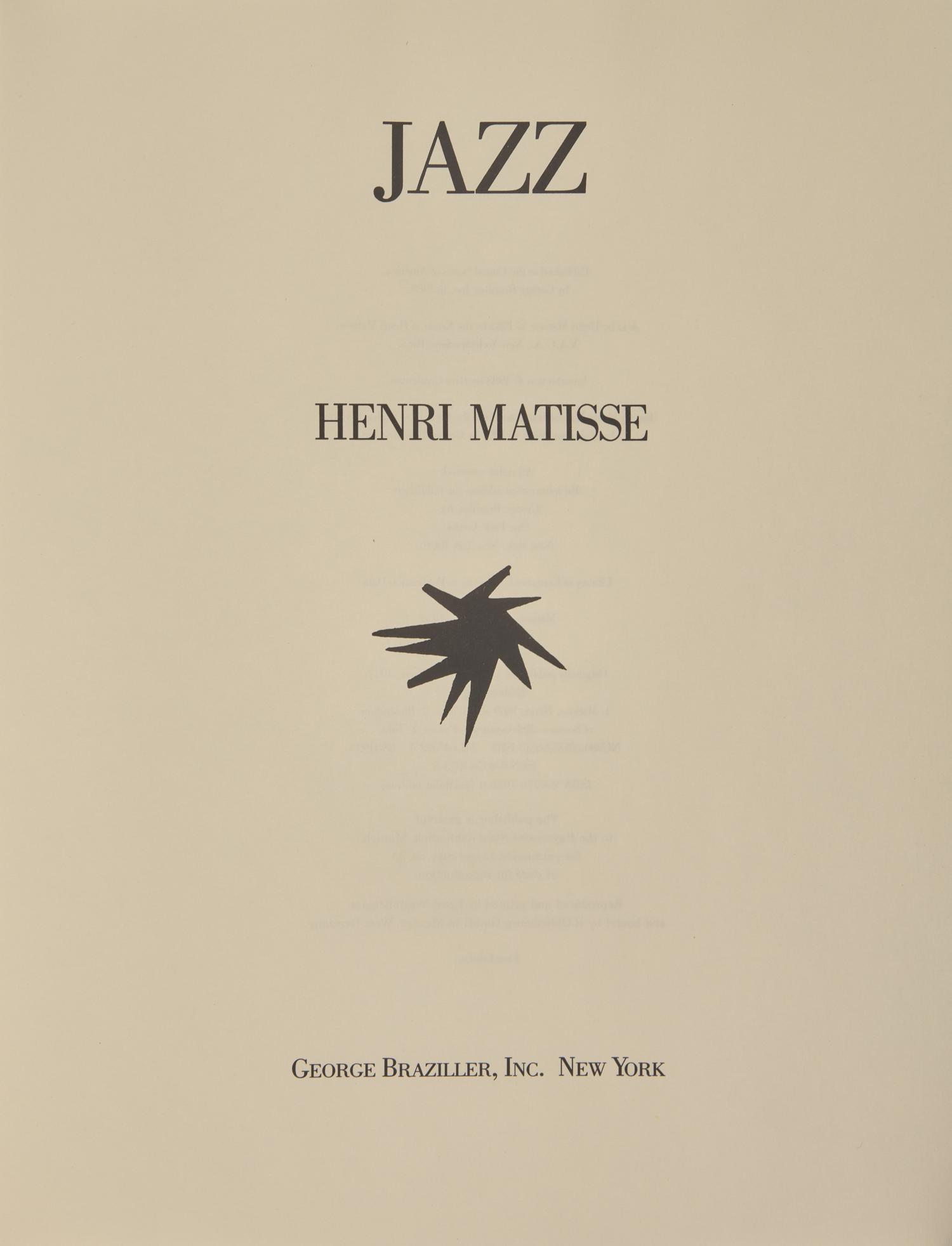 [Art] Matisse, Henri. Jazz