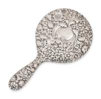 An American Silver Repoussé Hand Mirror
