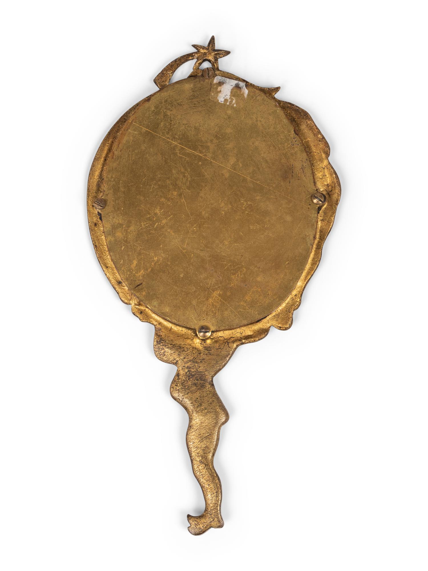 Two French Gilt Bronze Hand Mirrors