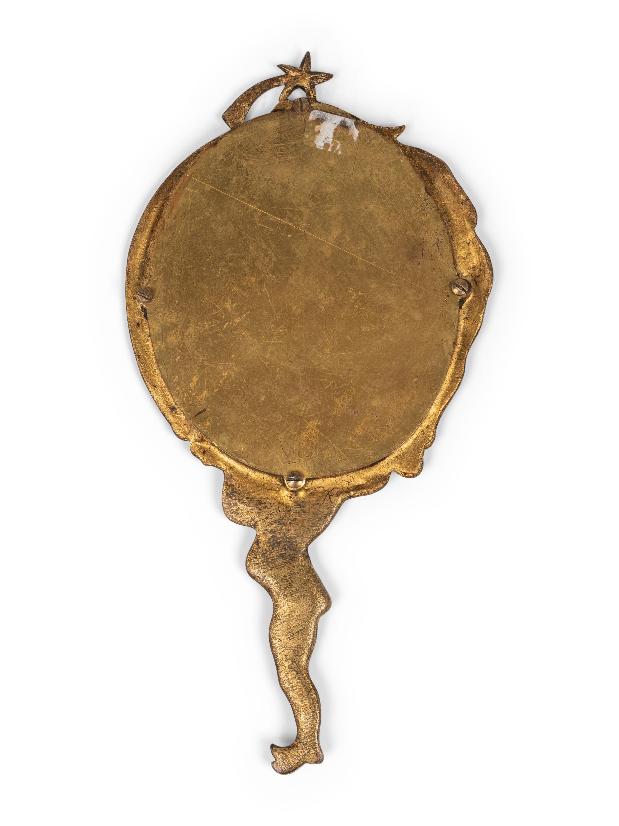 Two French Gilt Bronze Hand Mirrors