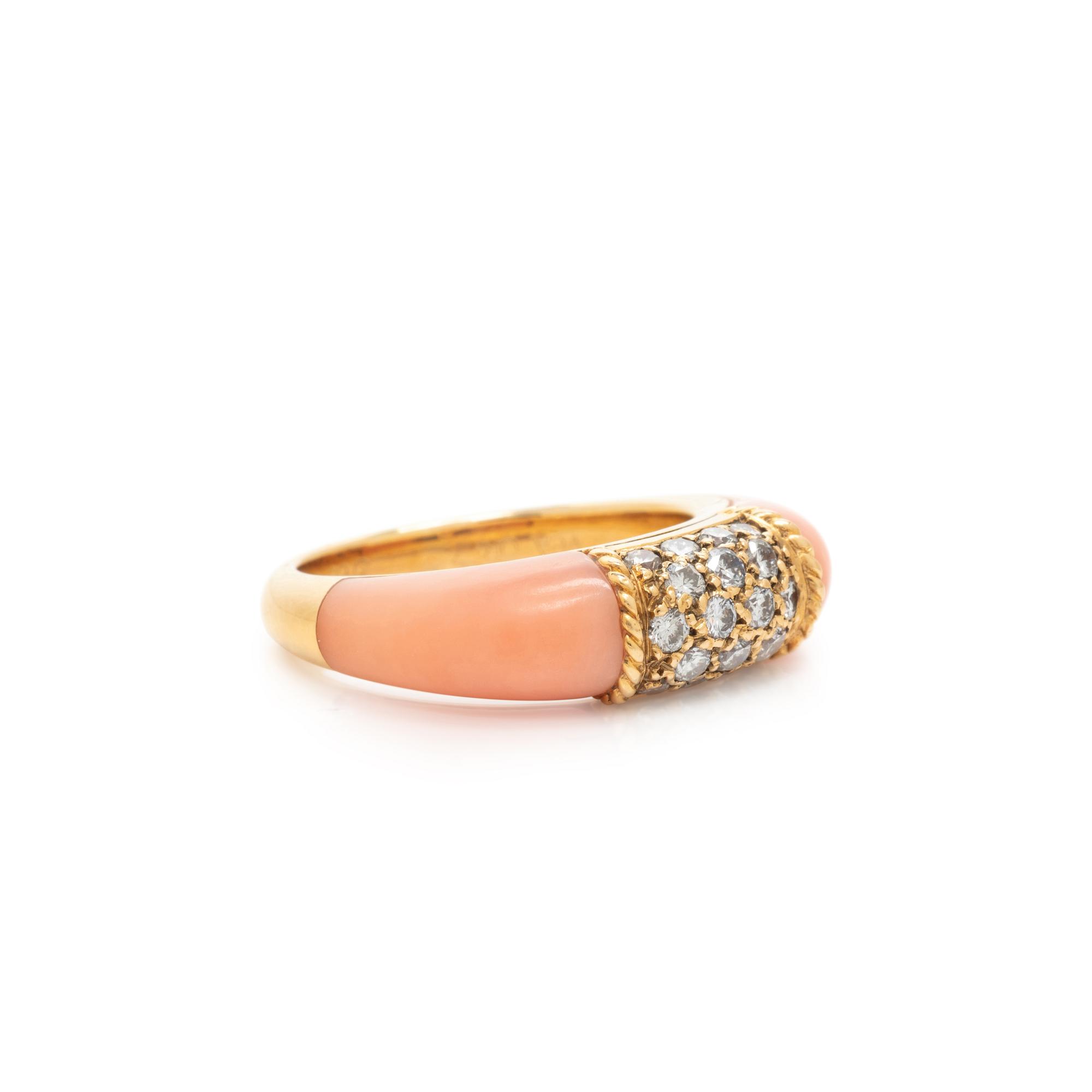 VAN CLEEF & ARPELS, YELLOW GOLD, DIAMOND AND CORAL 'PHILIPPINE' RING