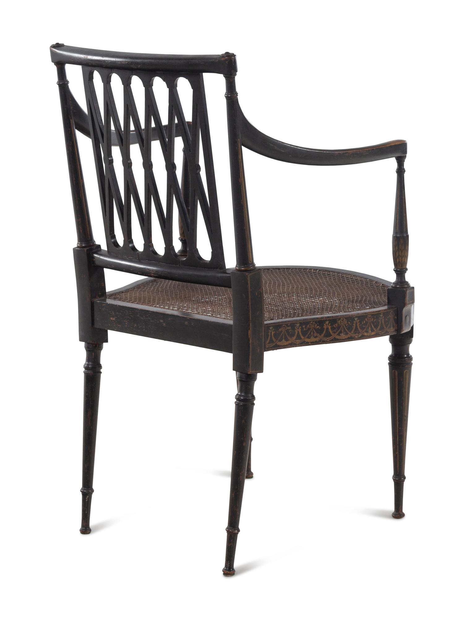A Regency Style Painted Armchair