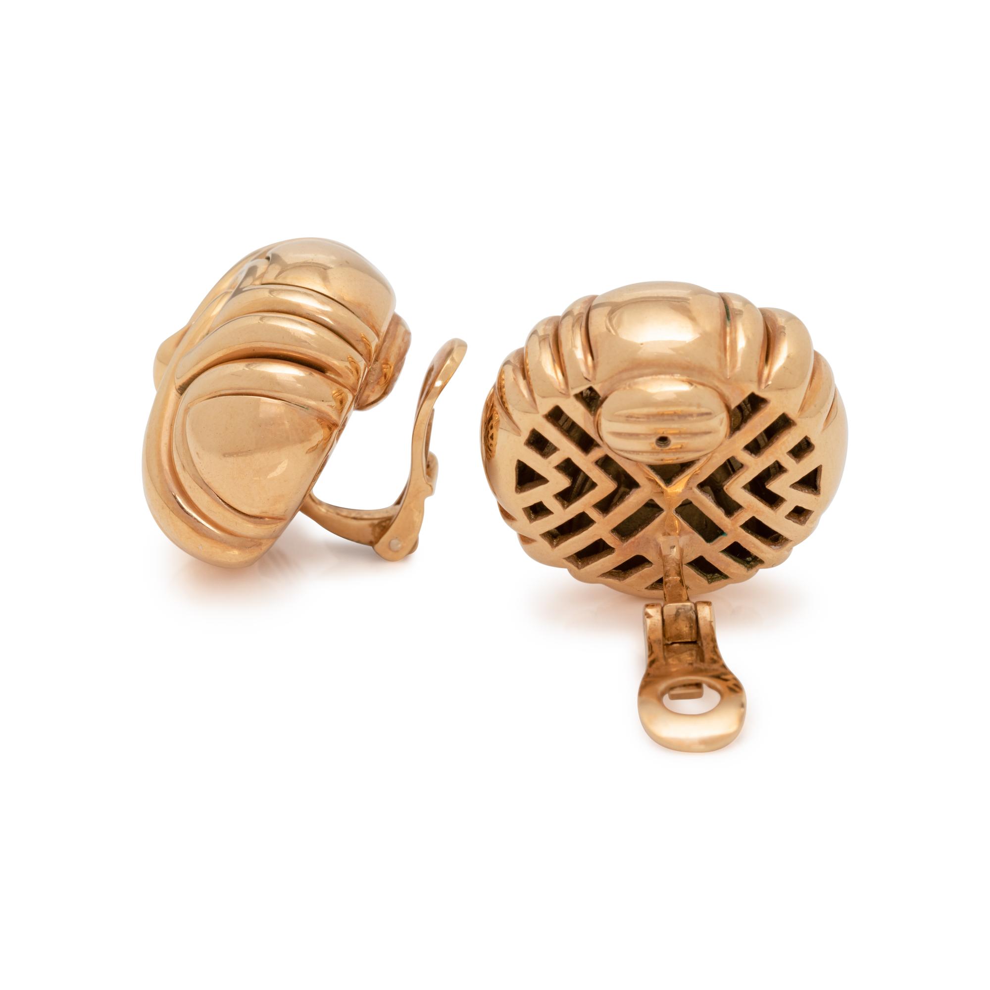BVLGARI, YELLOW GOLD EARCLIPS