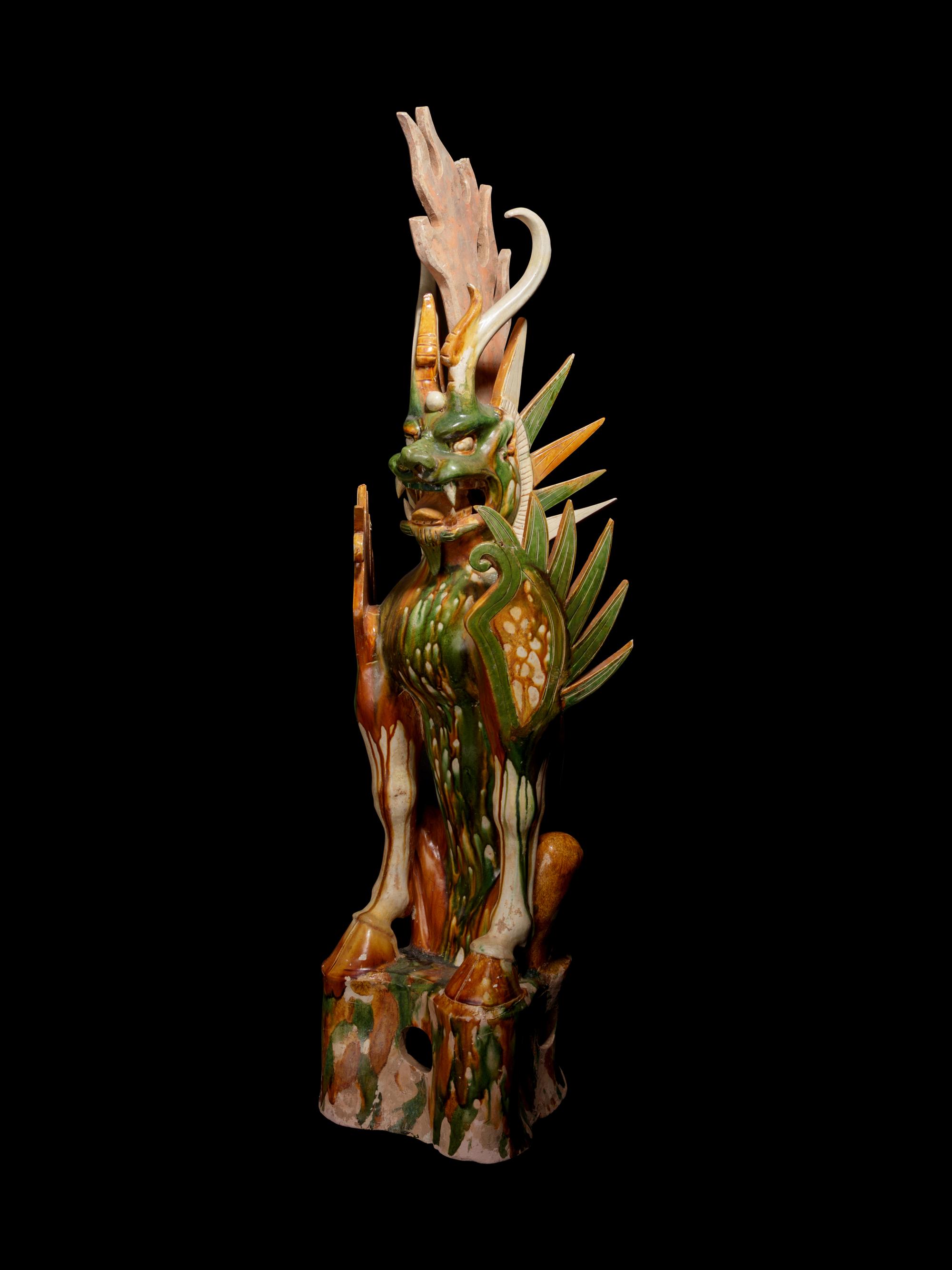 A Sancai Glazed Pottery Figure of an Earth Spirit