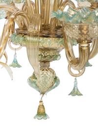 Three Murano Style Six-Light Glass Chandeliers