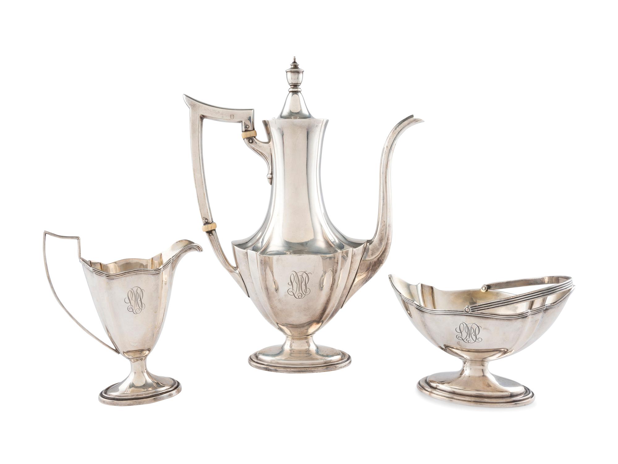 An American Silver Three-Piece Coffee Service