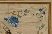 A Large Chinese Cream Ground Embroidered Silk Panel