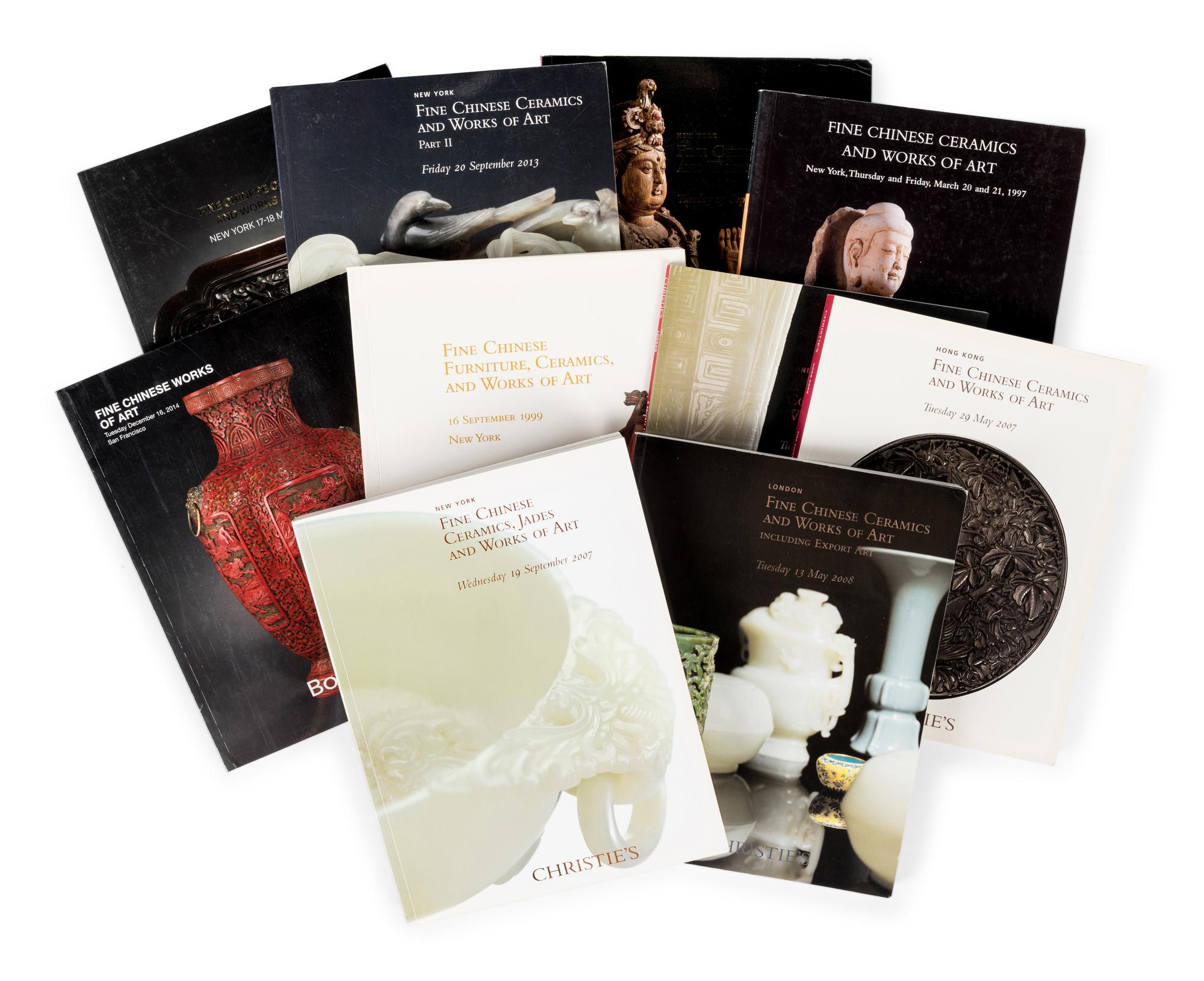 [CHINESE WORKS OF ART] A group of reference works and auction catalogues about Chinese works of art.