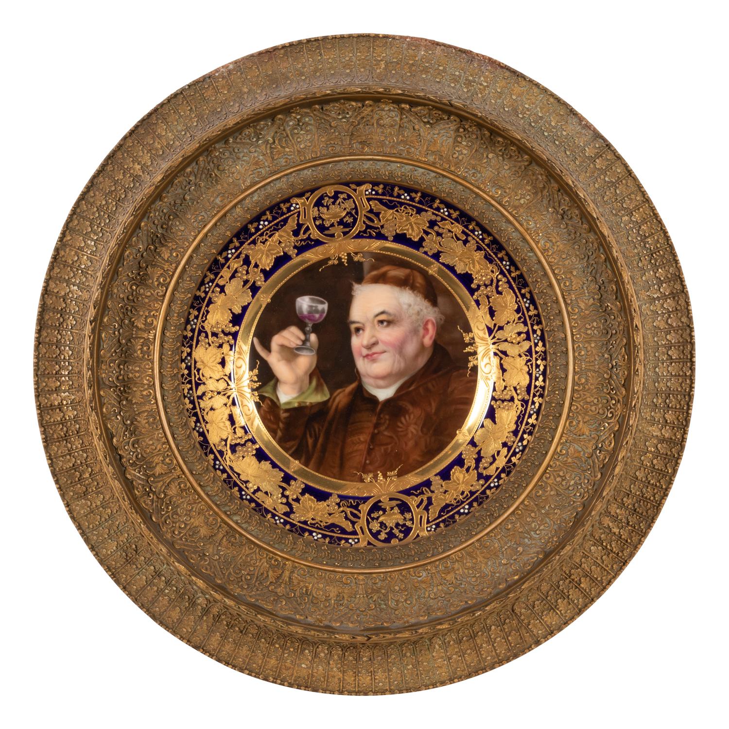 A Vienna Painted and Parcel Gilt Porcelain Cabinet Plate