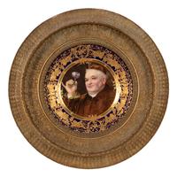 A Vienna Painted and Parcel Gilt Porcelain Cabinet Plate