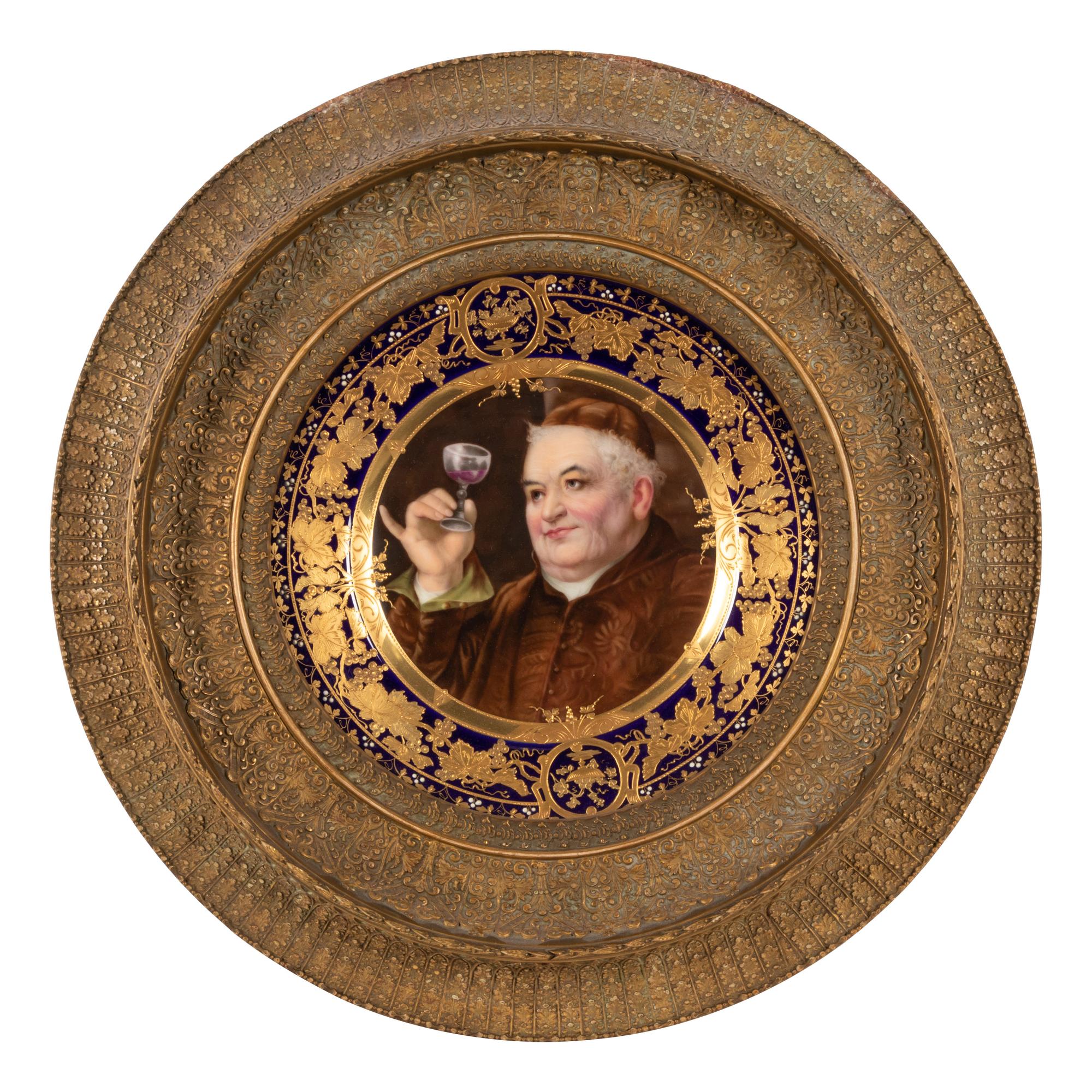 A Vienna Painted and Parcel Gilt Porcelain Cabinet Plate