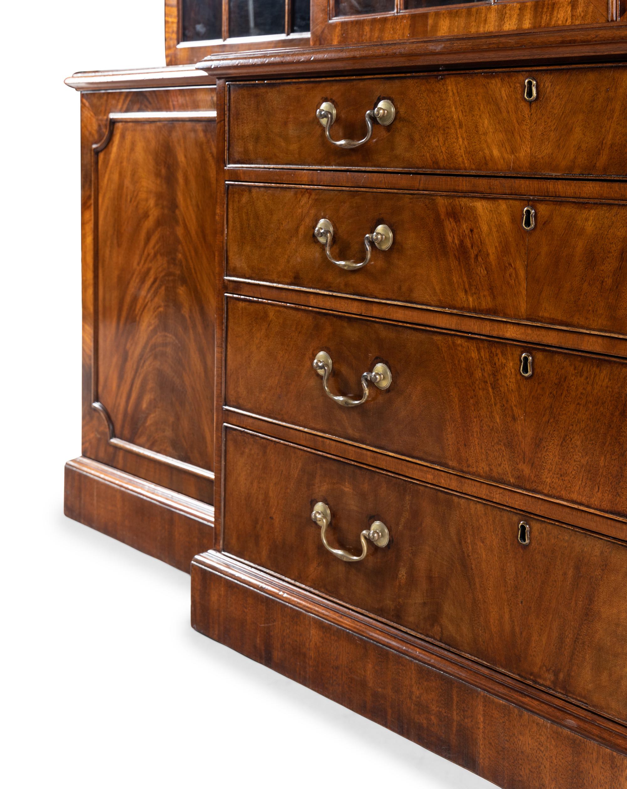 A George III Style Mahogany Breakfront Bookcase