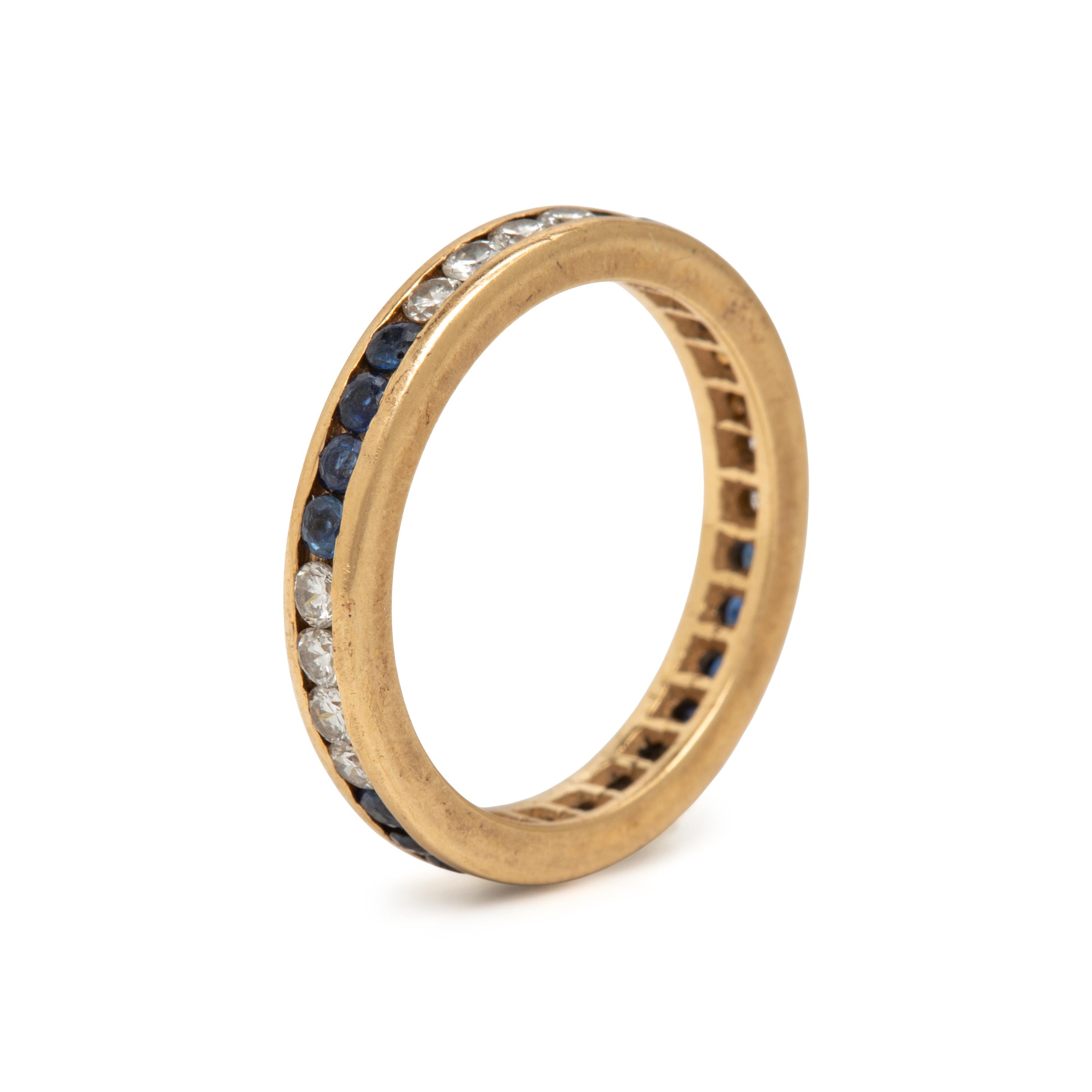 Pair of Sapphire and Diamond Eternity Bands