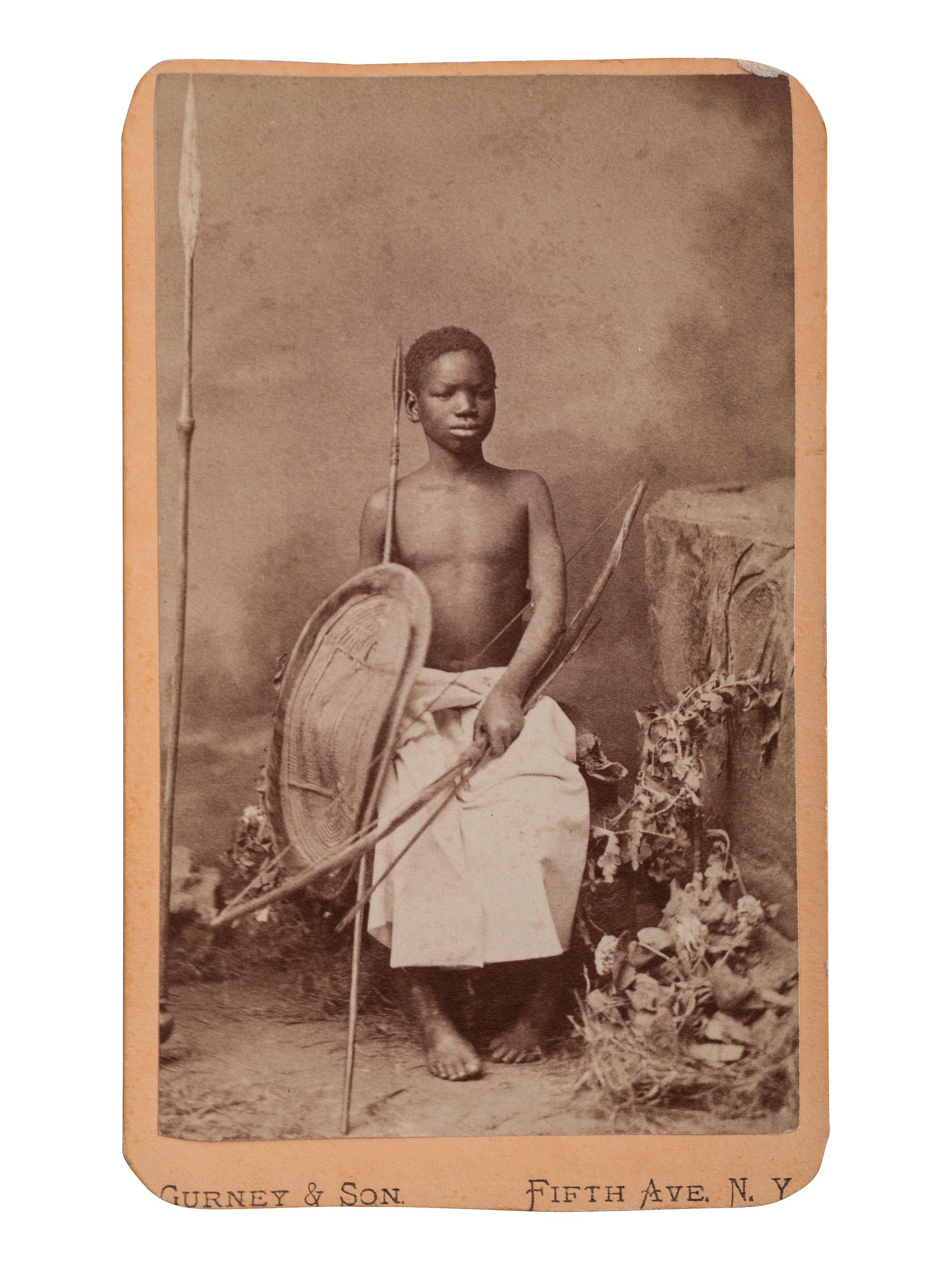[EARLY PHOTOGRAPHY - AFRICAN]. A group of 4 CDVs featuring African subjects, including: