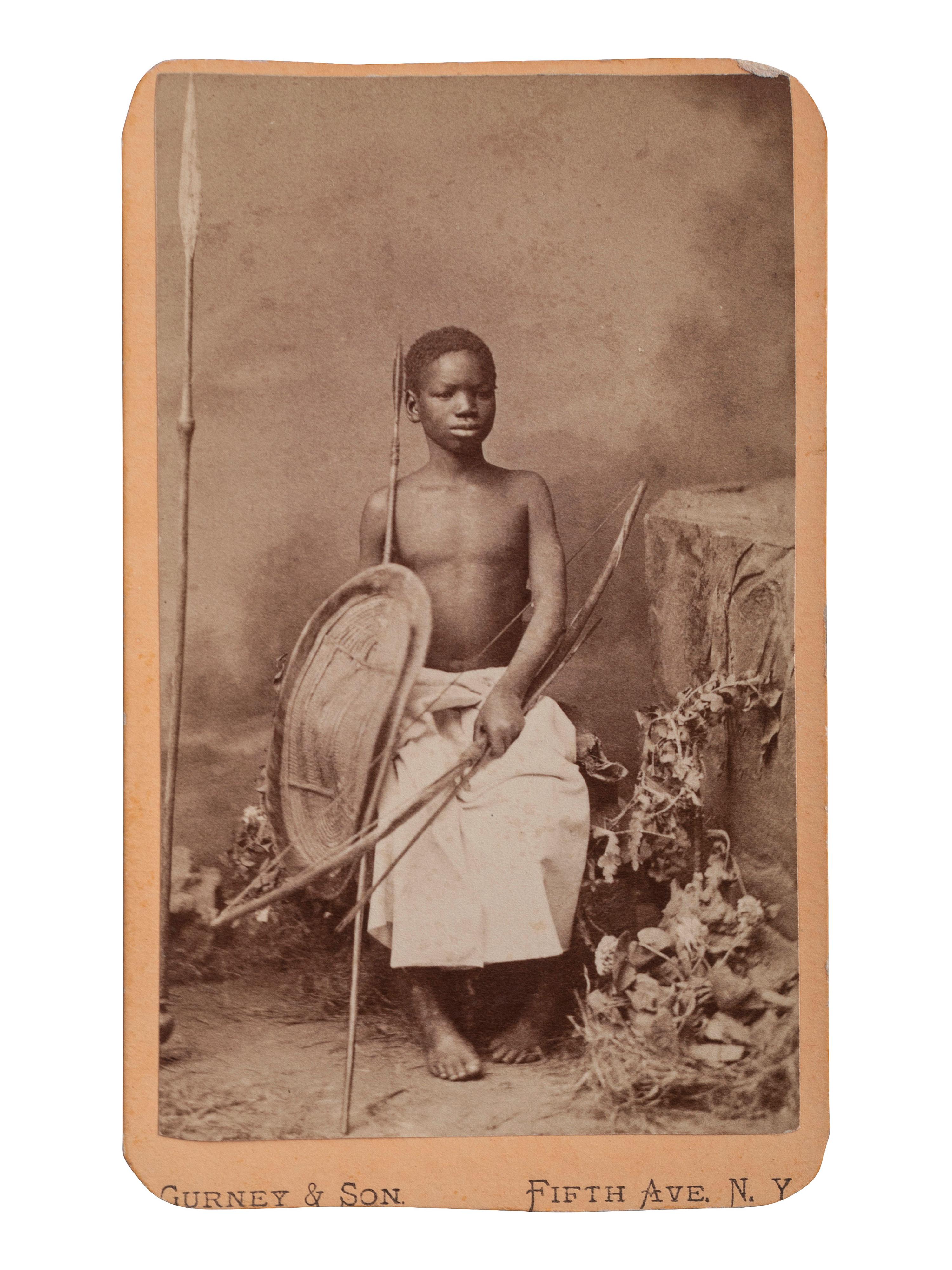 [EARLY PHOTOGRAPHY - AFRICAN]. A group of 4 CDVs featuring African subjects, including: