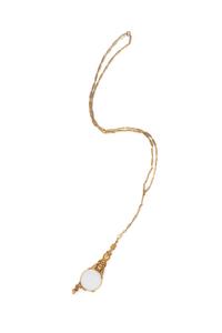 ART NOUVEAU, YELLOW GOLD LORGNETTE AND CHAIN