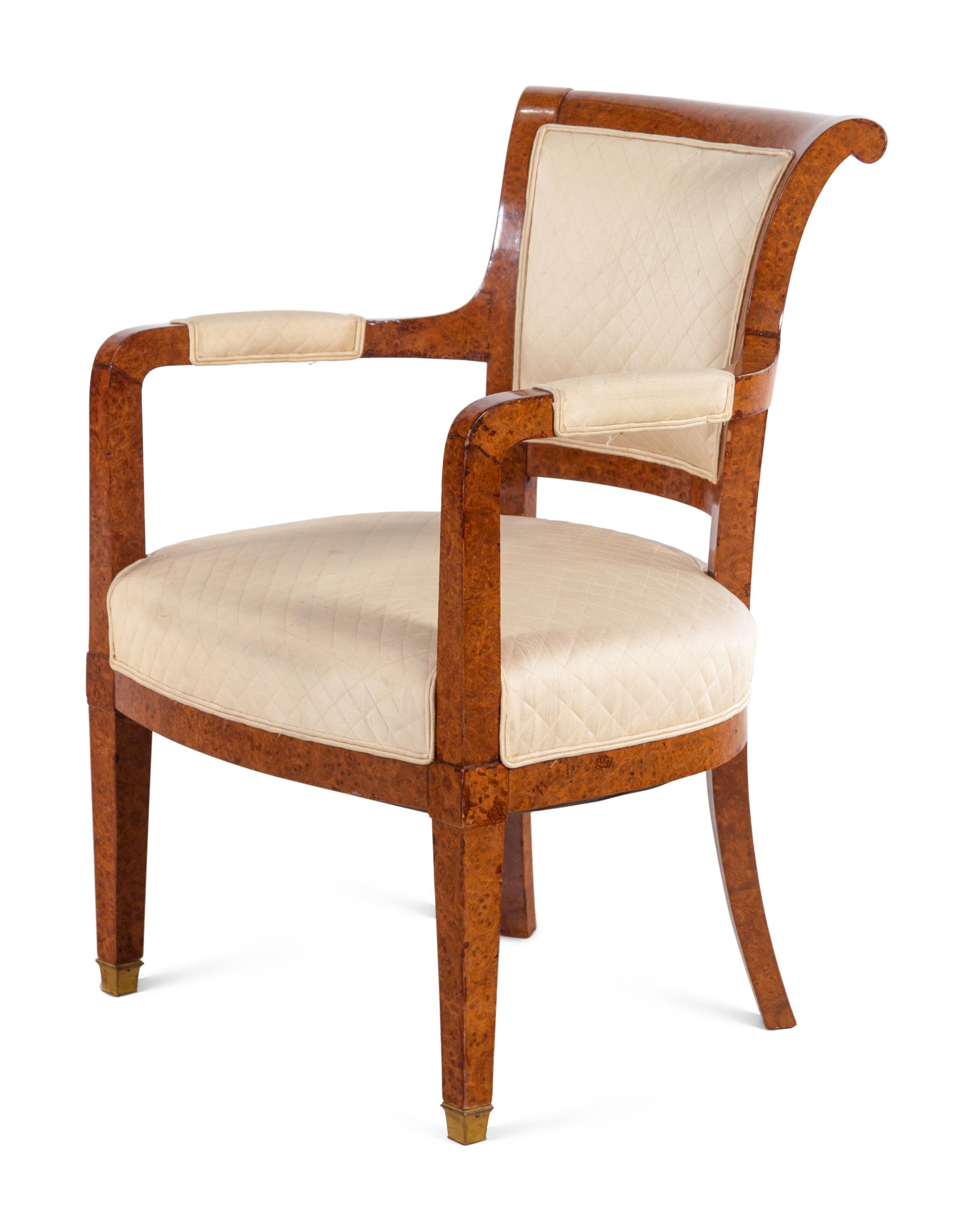 A Baltic Amboyna Veneered Armchair
