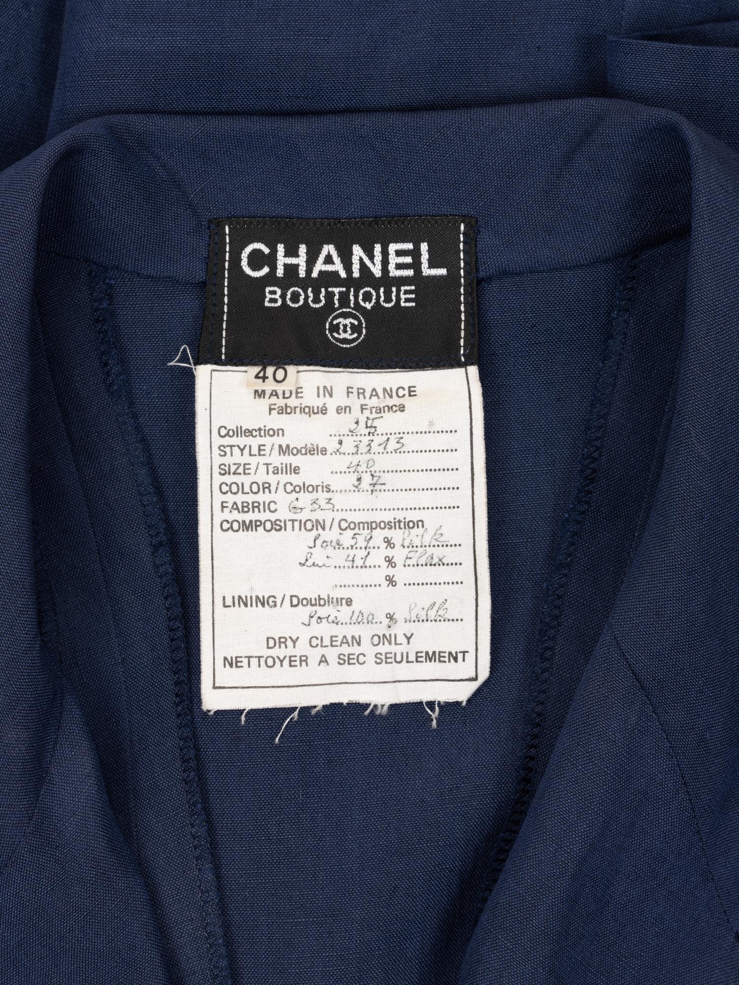 Chanel Blue Silk Dress, 1990s