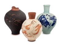 Set of Three Painted Vessels