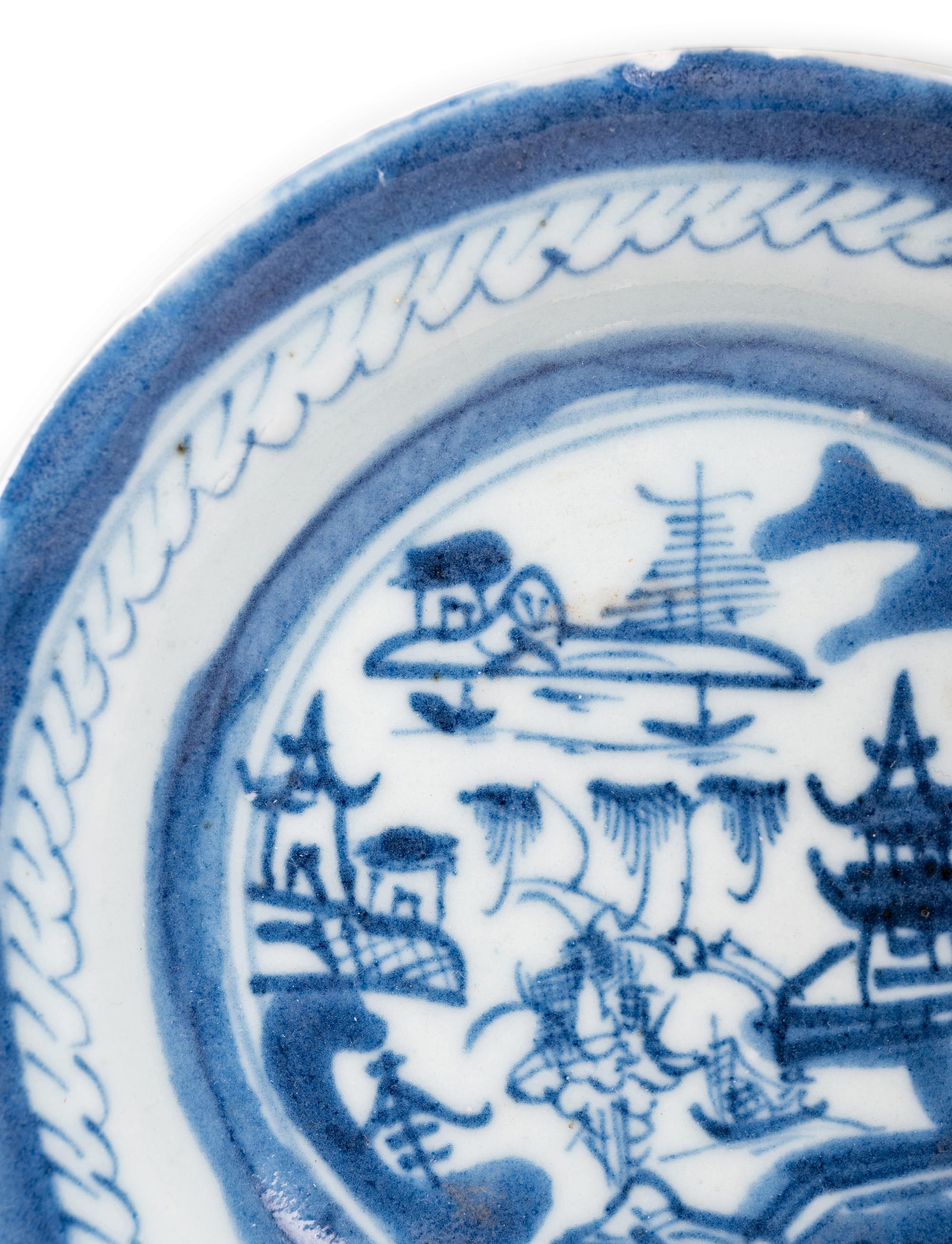 11 Chinese Export Blue and White Porcelain Plates