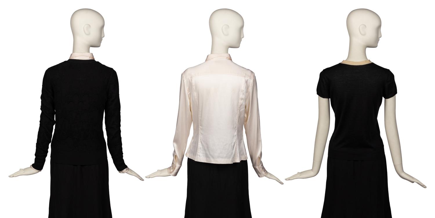 Group of Chanel Separates; One Knit Cardigan, One Shirt, One Skirt, One Knit Top