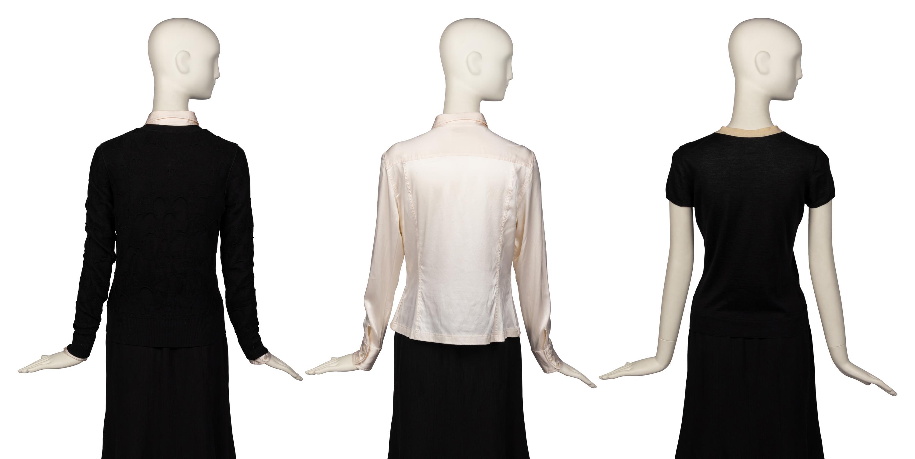 Group of Chanel Separates; One Knit Cardigan, One Shirt, One Skirt, One Knit Top