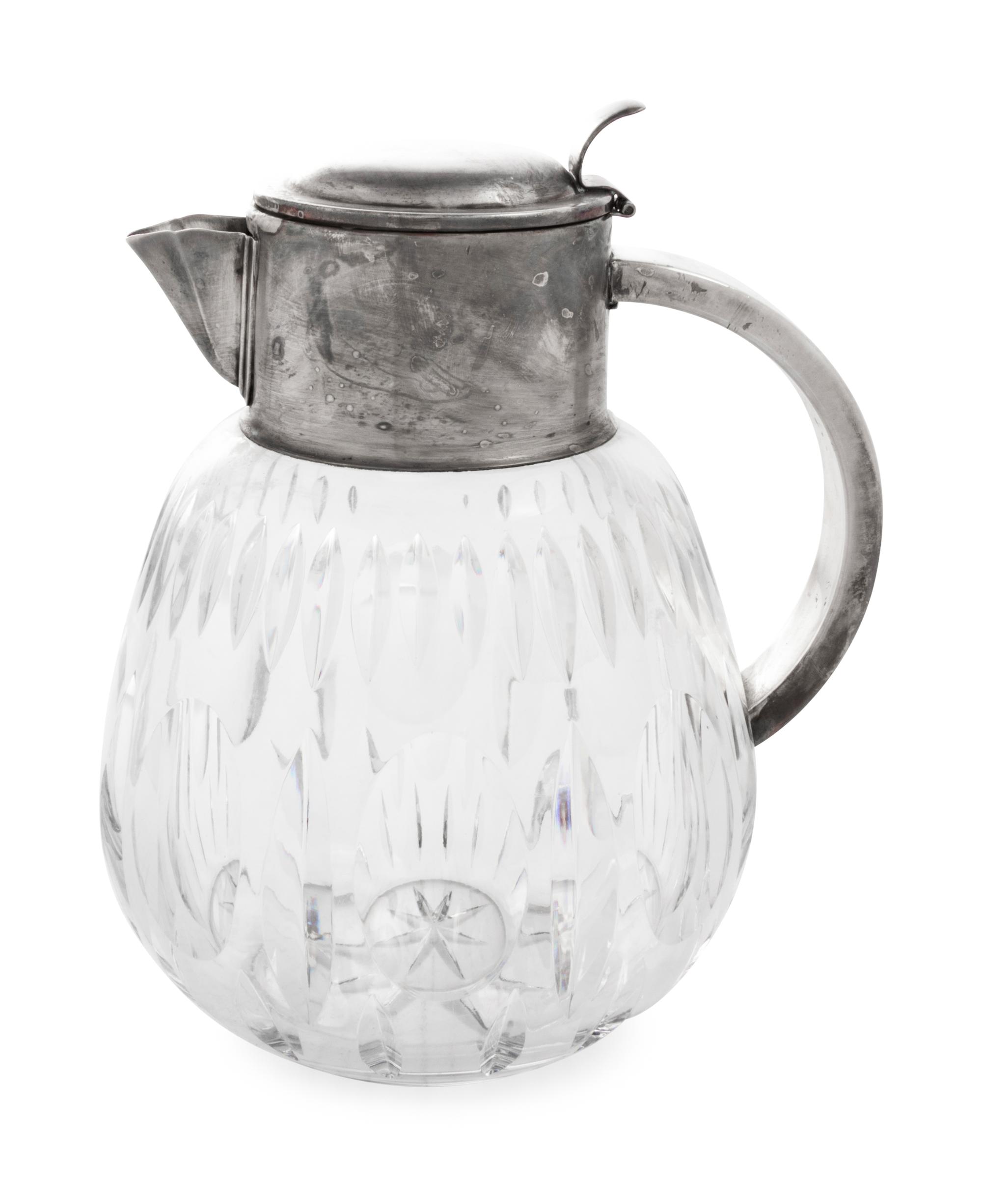 A Silver-Plate Mounted Cut Glass Claret Jug
