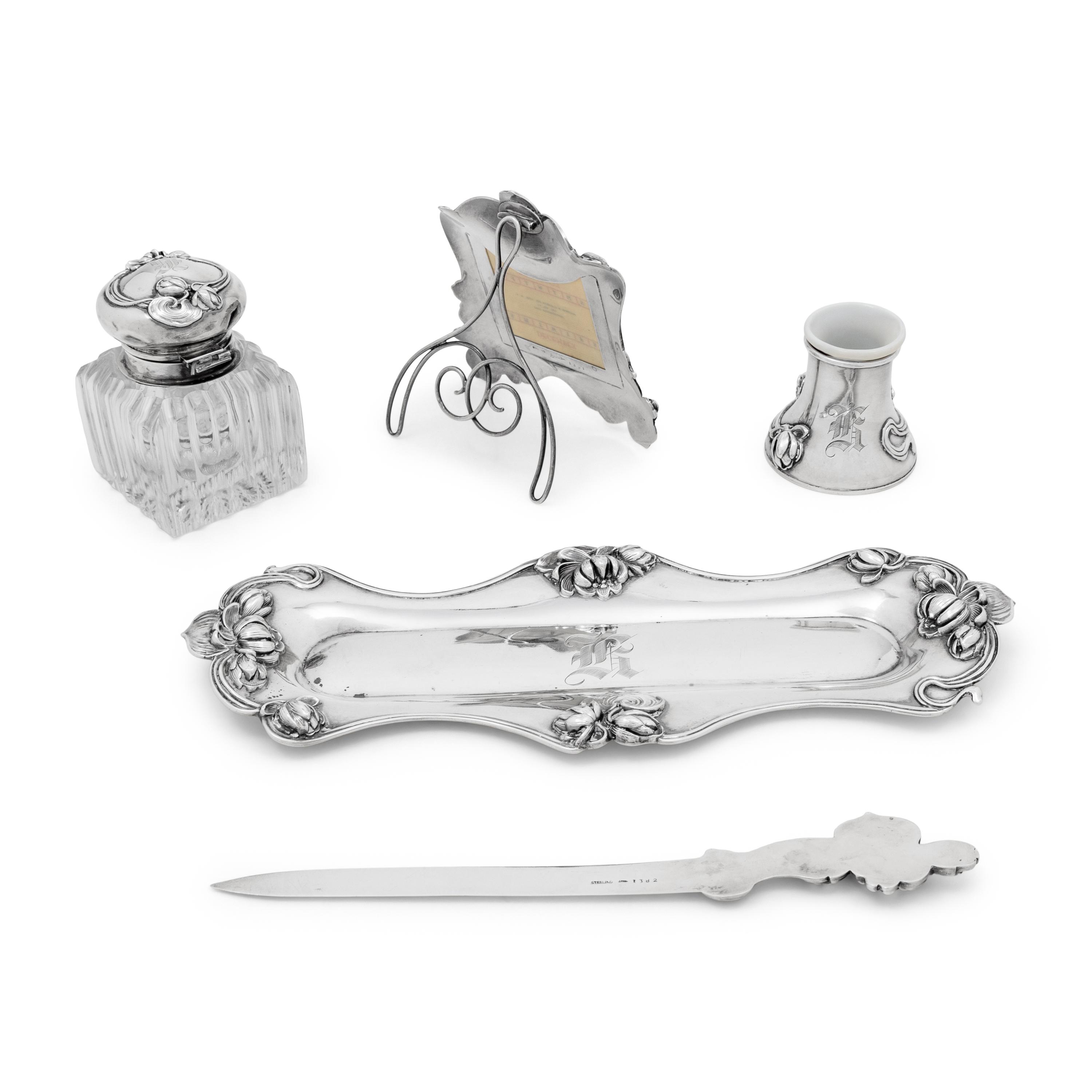 An American Silver 5-Piece Desk Set