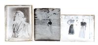 (CHICAGO, PHOTOGRAPHY). A collection of glass plate negatives featuring various individuals, including family photographs. c. 1890-1900