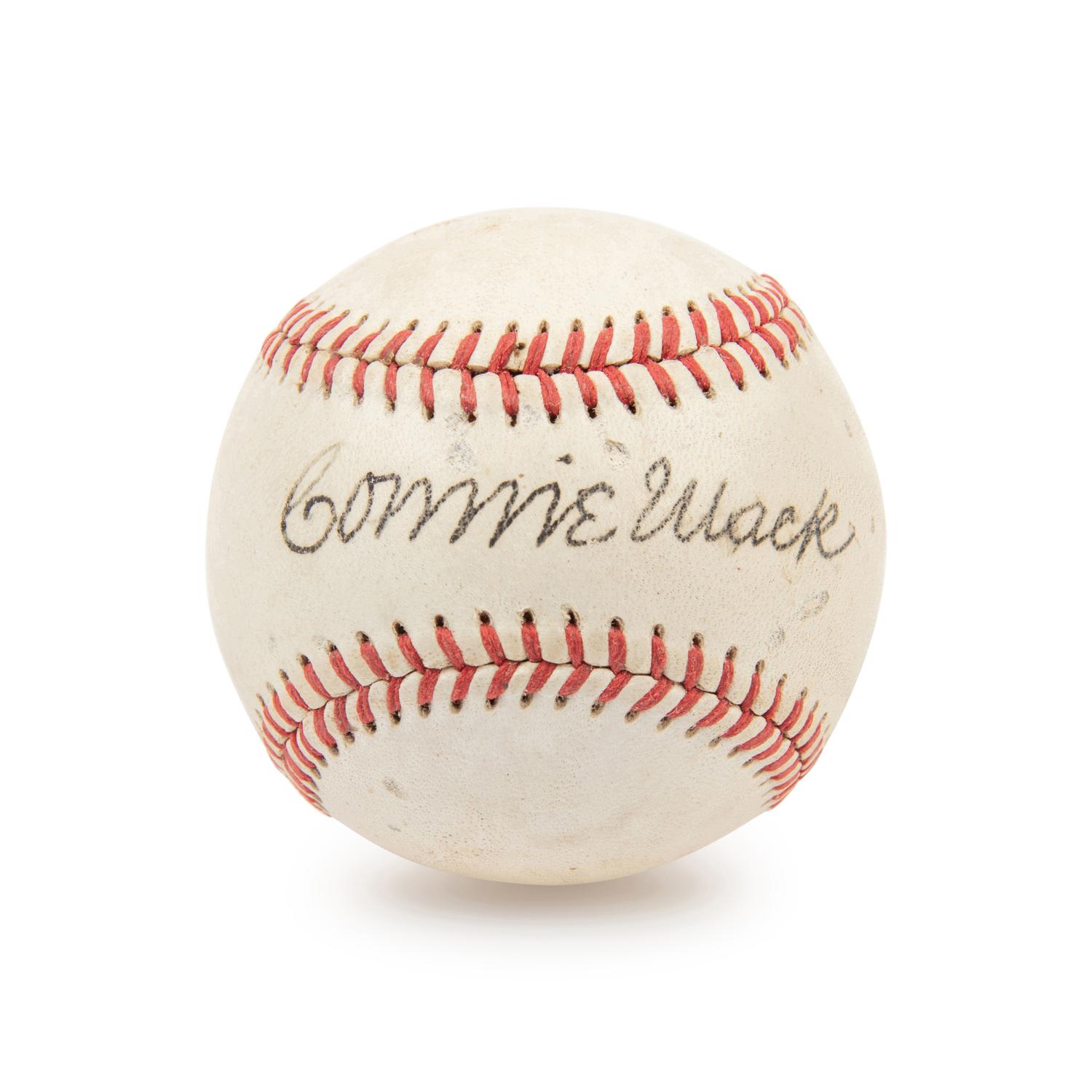 A Connie Mack Single Signed Autograph Baseball (JSA Letter)