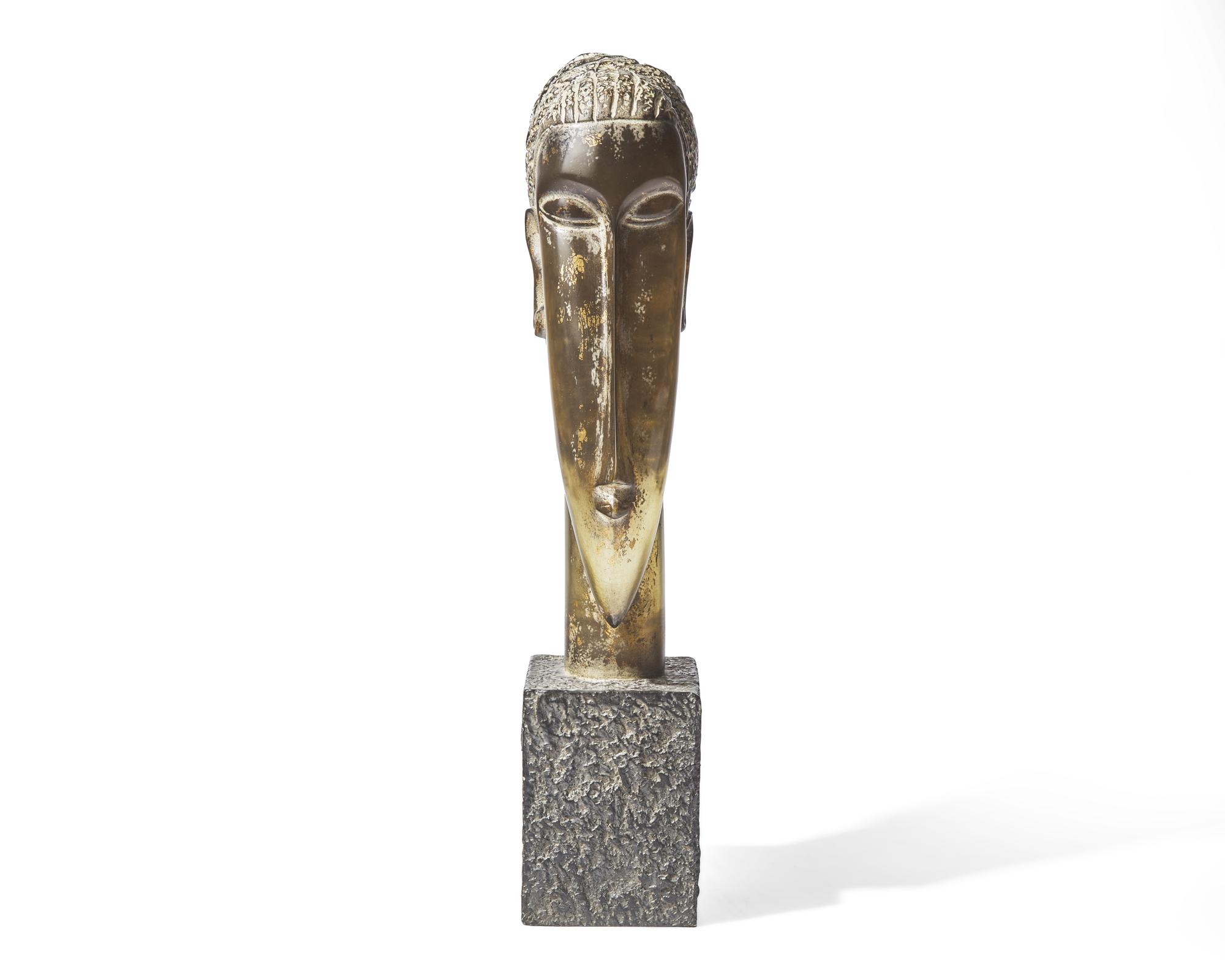 Style of Amedeo Modigliani, Sculpture of woman’s head, 20th century