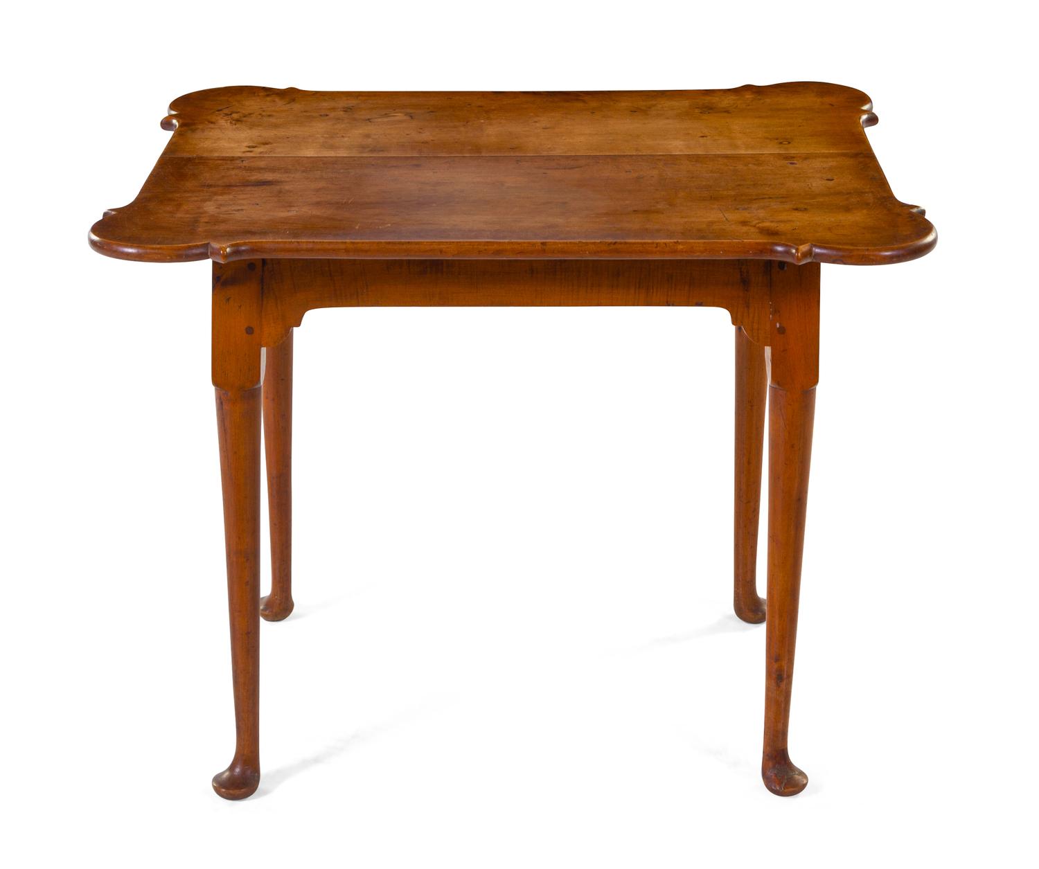 A Queen Anne Tiger Maple Porringer-Top Table