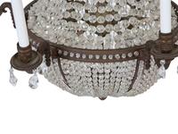 A Continental Six-Light Gilt Bronze and Crystal Swag Chandelier — 19th/20th Century