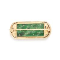 BAILEY, BANKS & BIDDLE, ART DECO, JADE, DIAMOND AND ENAMEL BROOCH