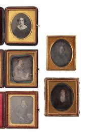 [EARLY PHOTOGRAPHY]. 40 sixth plate daguerreotypes of women of varying ages.