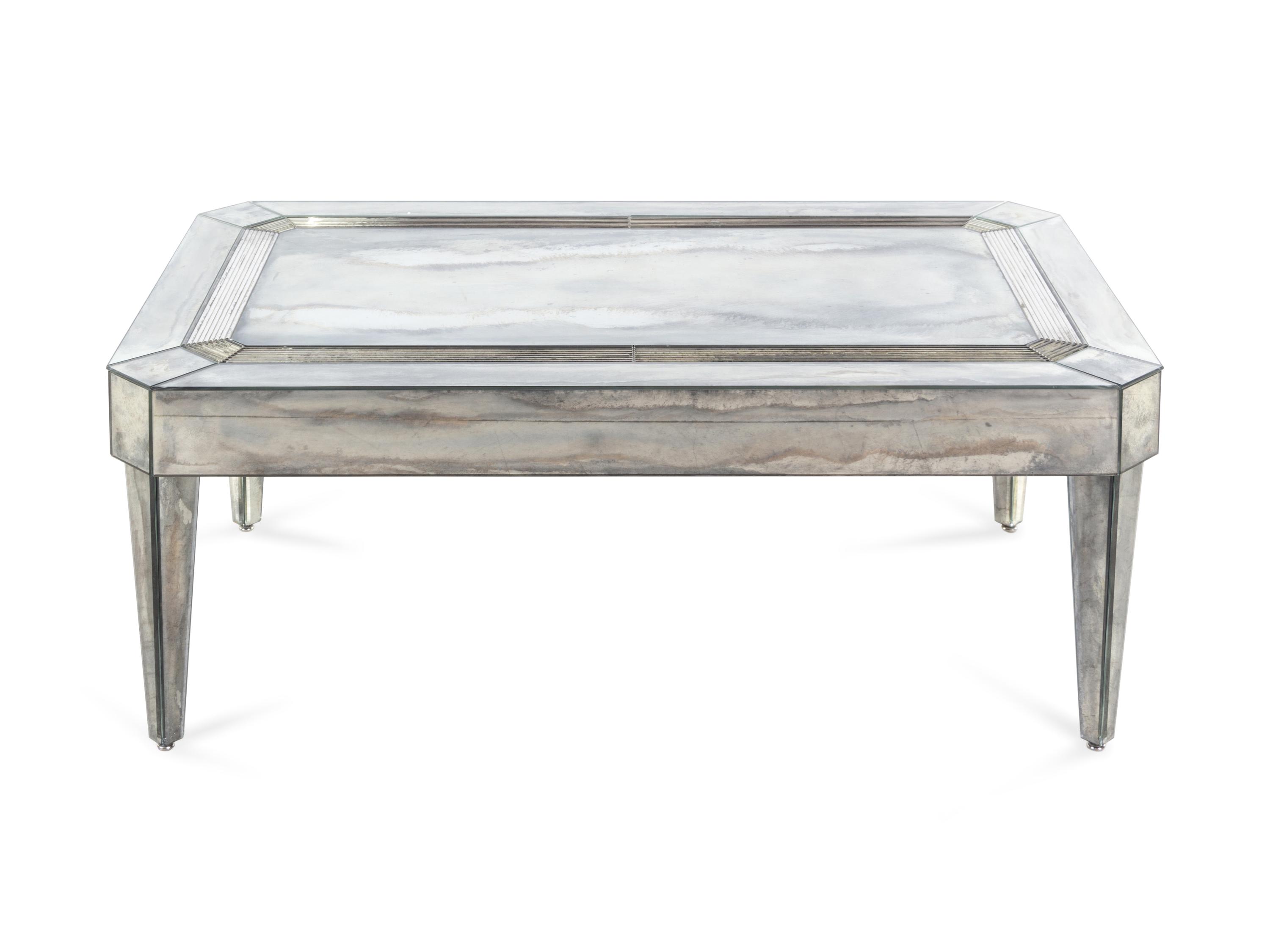 Beveled Mirrored Low Table
